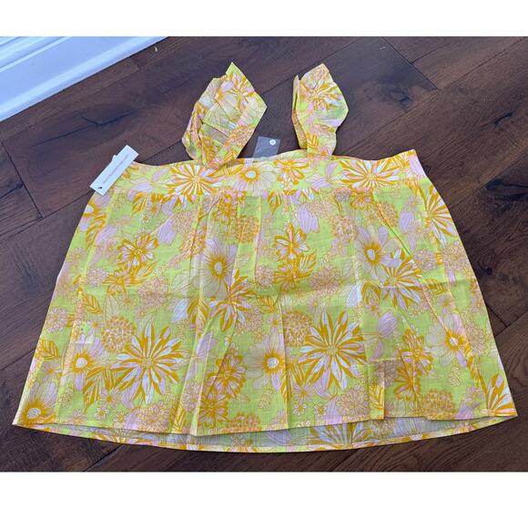 ModCloth Never Ever Going to Forget You Yellow Retro Floral Top Plus 1X NWT - Picture 2 of 5